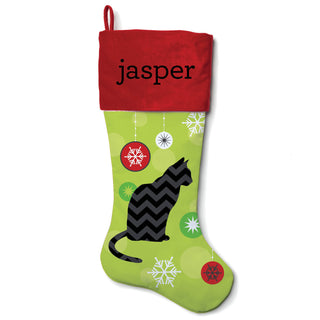 Personalized Chevron Cat Stocking