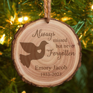 Always Missed Personalized Memorial Bark Ornament