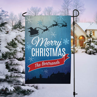 Merry Christmas Personalized Garden Flag