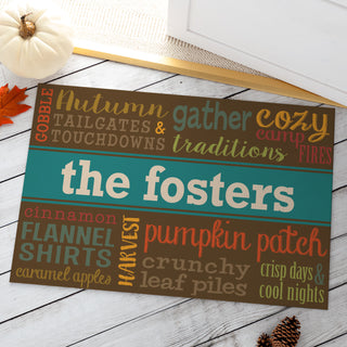 Fall Words Personalized Doormat