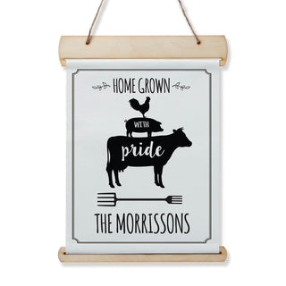 Home Grown With Pride Personalized Hanging Canvas Banner