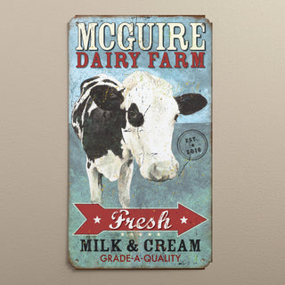 Dairy Farm Personalized Metal Sign