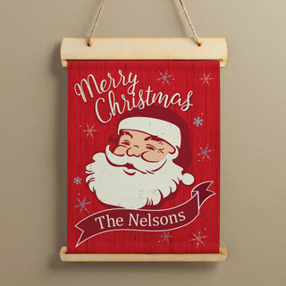 Merry Christmas Personalized Hanging Canvas Banner