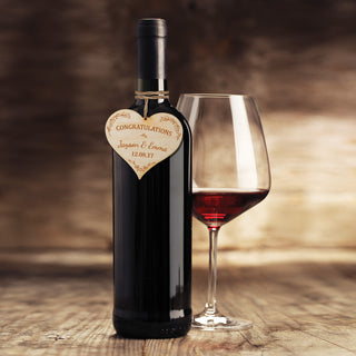 Personalized Heart Wine Tag Ornament