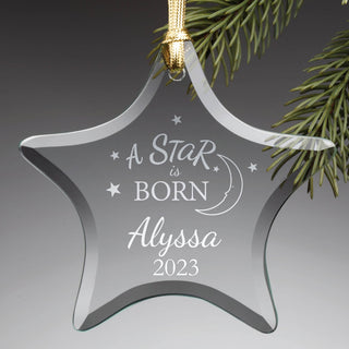 A Star Is Born Personalized Glass Star Ornament