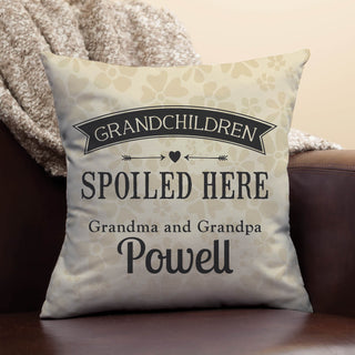 Grandchildren Spoiled Here Personalized 14" Throw Pillow