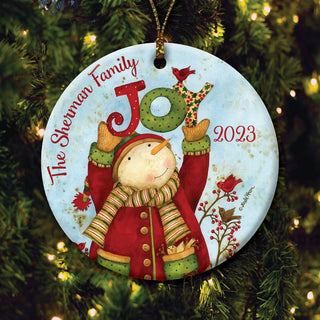 Personalized "Joy" By Debi Hron Ornament