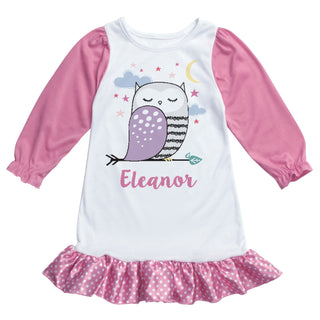 Personalized Owl Youth Nightgown