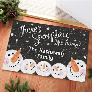 Like Home Personalized Doormat - 18x27 Inch, 1/8" Thin---Five Snowmen