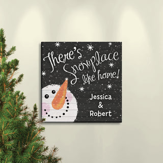 There's Snowplace Like Home 12x12 Personalized Canvas