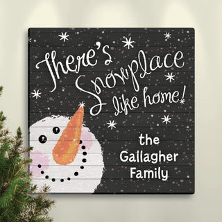 There's Snowplace Like Home 16x16 Personalized Canvas