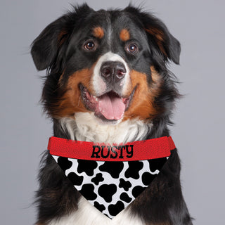 Personalized Cow Pattern Dog Bandana