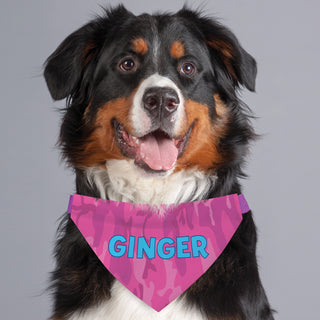 Personalized Pink Camo Dog Bandana