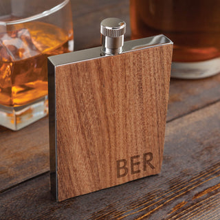 My Monogram Personalized Wood Flask