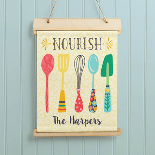 Nourish By Amanda McGee Personalized Hanging Canvas Banner