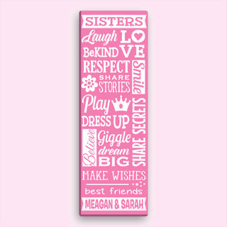 Personalized 9x27 Sisters Canvas