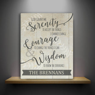 Serenity Prayer Personalized 11x14 Canvas