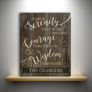 Serenity Prayer Personalized 11x14 Canvas