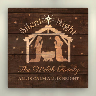 Silent Night Personalized 16x16 Canvas