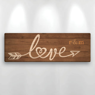 Love Arrow Personalized 6x18 Canvas