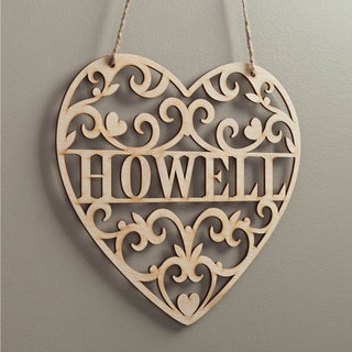 Loving Heart Personalized Hanging Wood Plaque