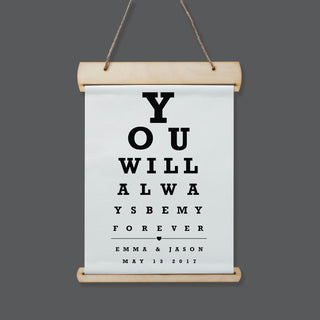 My Forever Personalized Hanging Canvas Banner Eye Chart