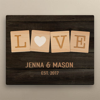 Love Game Pieces Personalized 11x14 Canvas