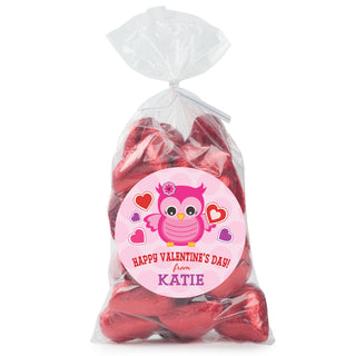 Girl's Valentine's Day Personalized 24-Piece Sticker and Treat Bag Set