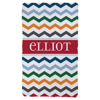 His Chevron Name Personalized Plush Fleece Blanket