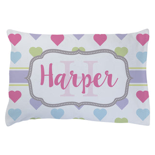 Precious Hearts Personalized Plush Fleece Pillowcase For Girls