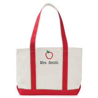 Special Teacher Personalized Red Tote Bag