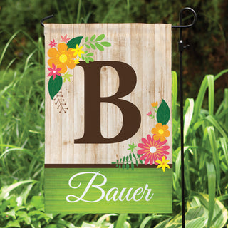 Spring Initial Personalized Garden Flag