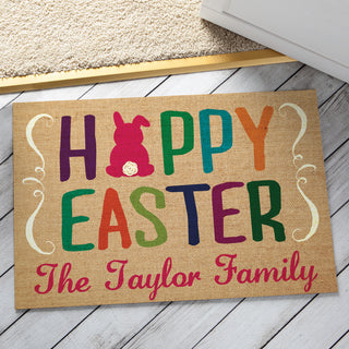 Happy Easter Personalized Doormat - 18x27 Inch, 1/8" Thin