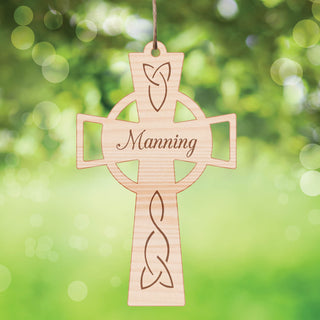 Personalized Wood Celtic Cross Keepsake