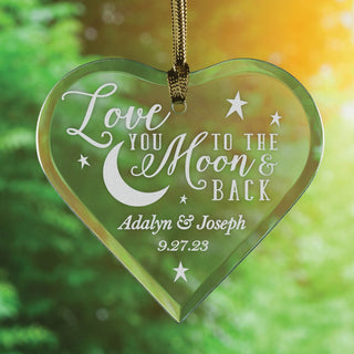 Love You To The Moon and Back Personalized Glass Sun Catcher