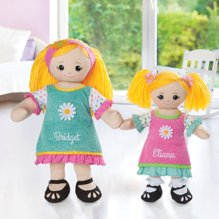 Big and Little Sister Blonde Personalized Doll Set