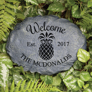 Pineapple Welcome Personalized Garden Stone