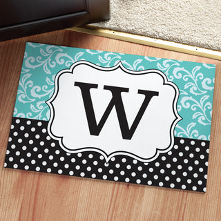 Filigree and Dot Personalized Doormat - 18x27 Inch, 1/8" Thin