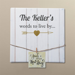 Words To Live By Personalized 16x16 Canvas With Photo Clips
