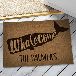 Personalized Whalecome Doormat - 18x27 Inch, 1/8" Thin