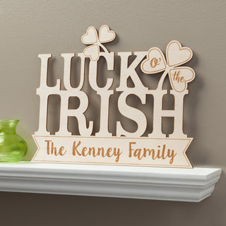 Luck O' The Irish Personalized Wood Plaque