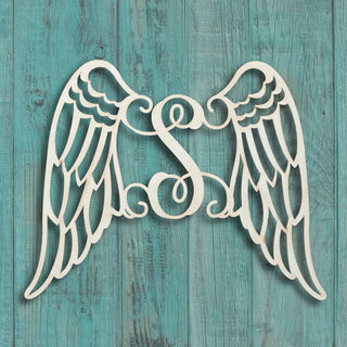 Personalized Antique White Wings Wood Plaque