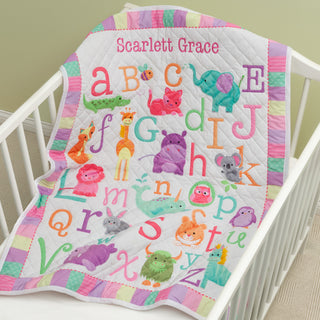 Personalized ABC Quilt - Pastel Colors
