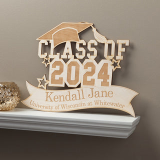 "Class Of" Personalized Wood Graduation Plaque