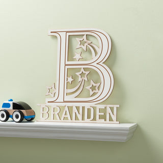 His Name Personalized White Wood Plaque