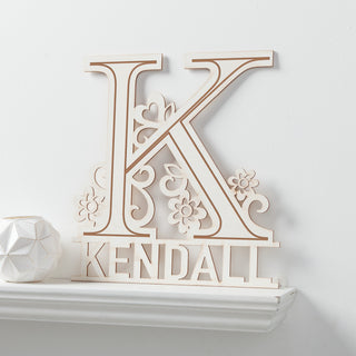 Her Name Personalized White Wood Plaque