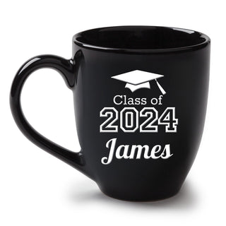 Personalized Graduation Black Bistro Mug