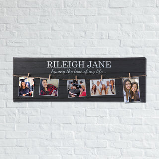 Personalized 9x27 Graduation Canvas with Photo Clips