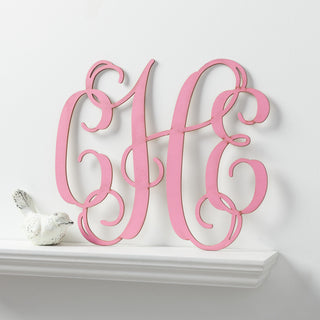 Personalized Pink Wood Monogram Plaque