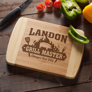 Grill Master Personalized Bamboo Cutting Board
